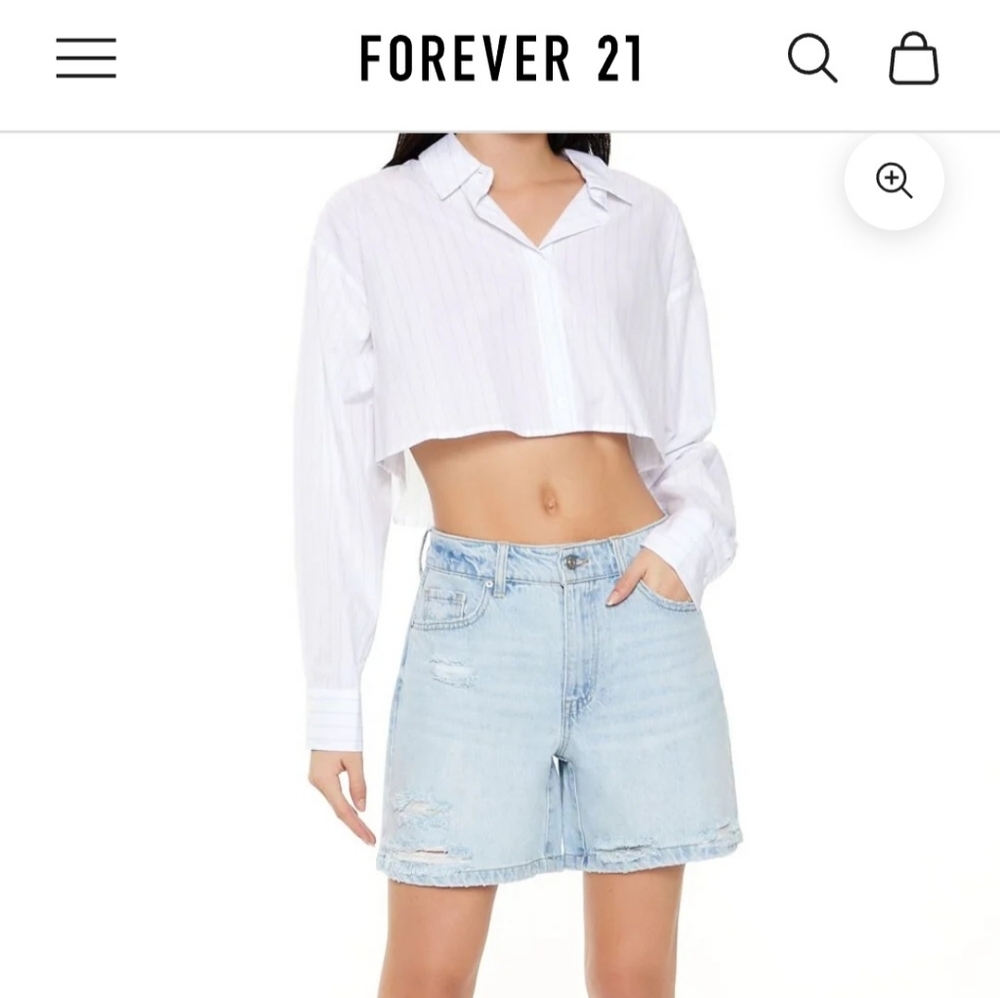 Forever 21 Light Wash Jean Shorts